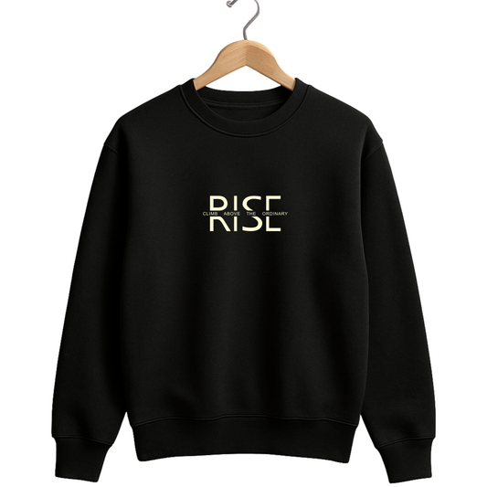 Heavyweight Graphic Sweatshirt – Black | 320 GSM Cotton Rich