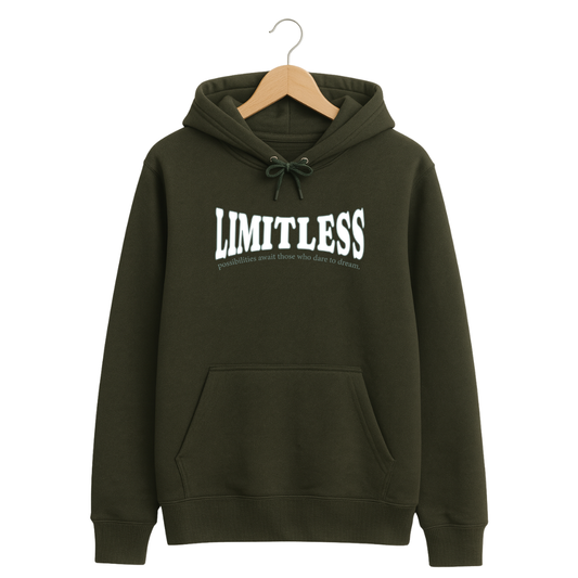 320 GSM Classic Fit Graphic Hoodie – Army Green | Cotton Rich