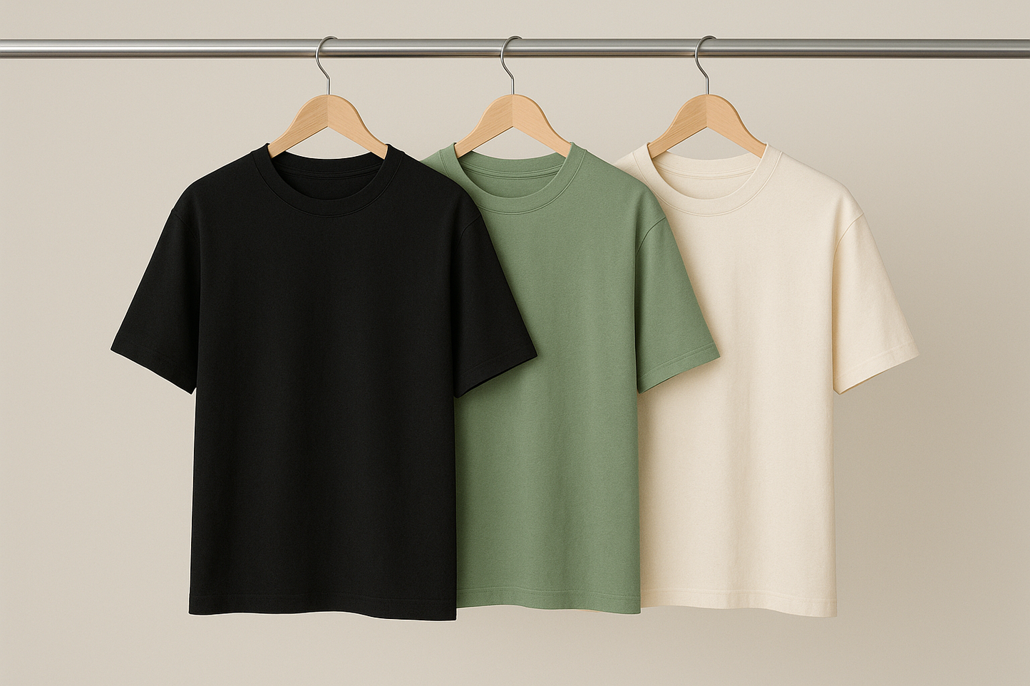210 GSM Oversized Cotton T-Shirt Combo – Pack of 3 Essentials