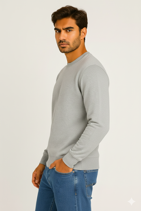 320 GSM Winter Sweatshirt – Soft, Durable Cotton Rich Fabric - Light Grey