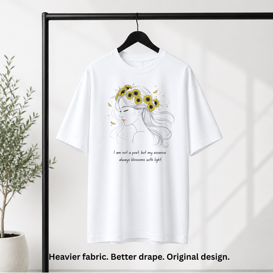 Premium 240 GSM Oversized T-Shirt – Pure Cotton | Sunflower Muse