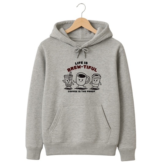 320 GSM Classic Fit Graphic Hoodie – Light Grey | Cotton Rich