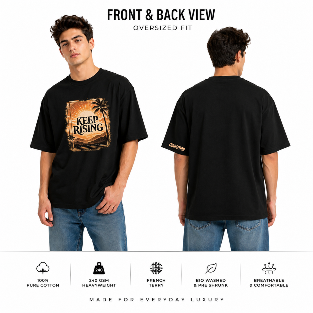 THE EVOLUTION PACK – Pack of 2 Printed Oversized T-Shirts | 240 GSM | 100% Pure Cotton