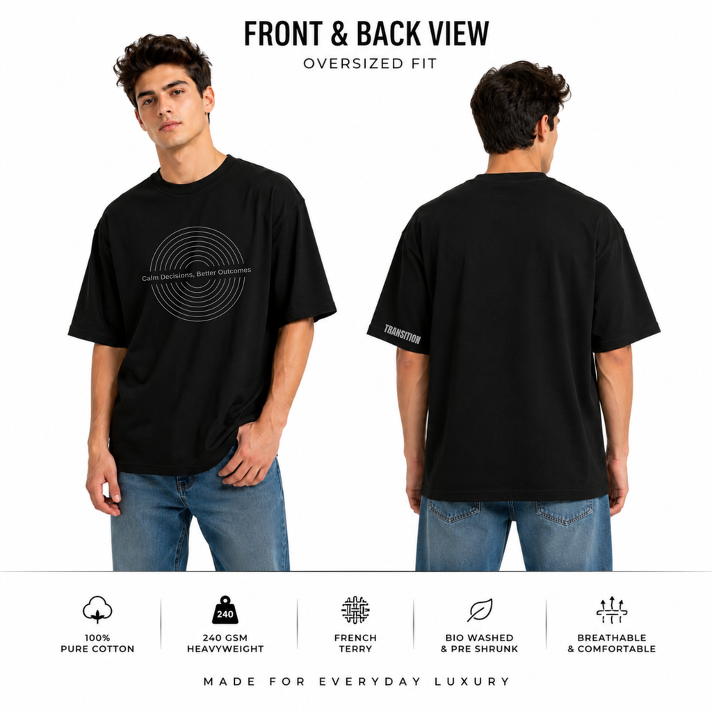 Calm Minds Pack – Pack of 2 Premium Oversized T-Shirts | 240 GSM | 100% Pure Cotton