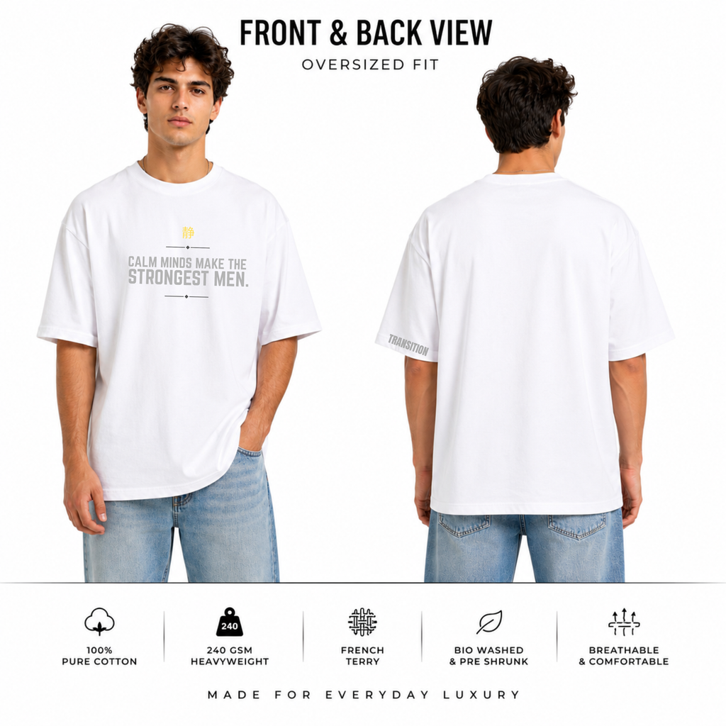 Calm Minds Pack – Pack of 2 Premium Oversized T-Shirts | 240 GSM | 100% Pure Cotton