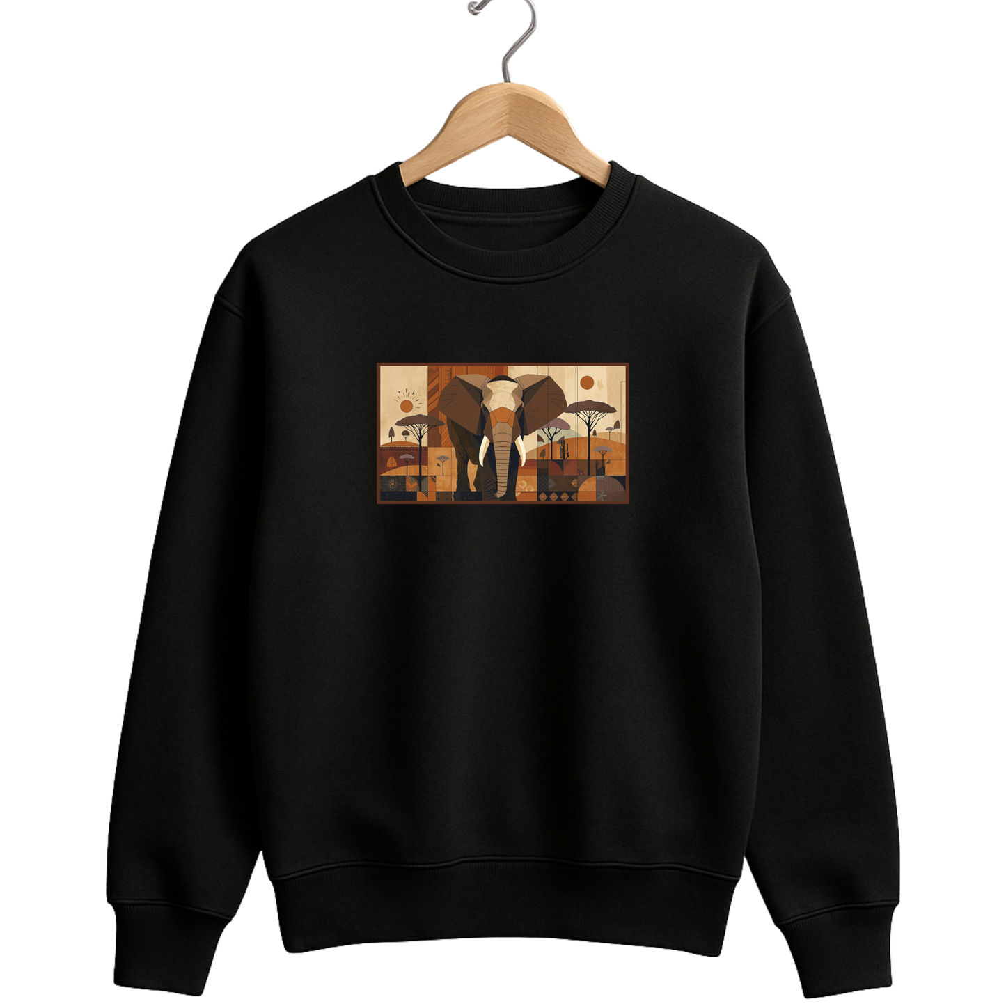 Heavyweight Graphic Sweatshirt – Black | 320 GSM Cotton Rich