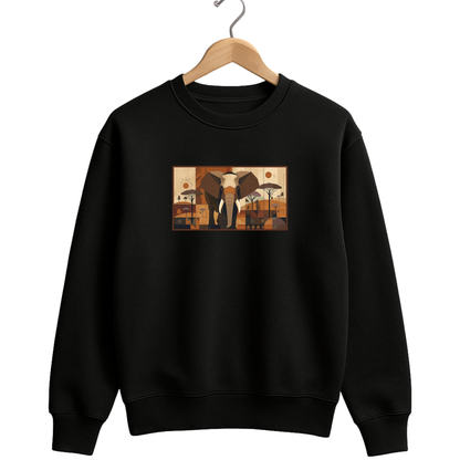 Heavyweight Graphic Sweatshirt – Black | 320 GSM Cotton Rich