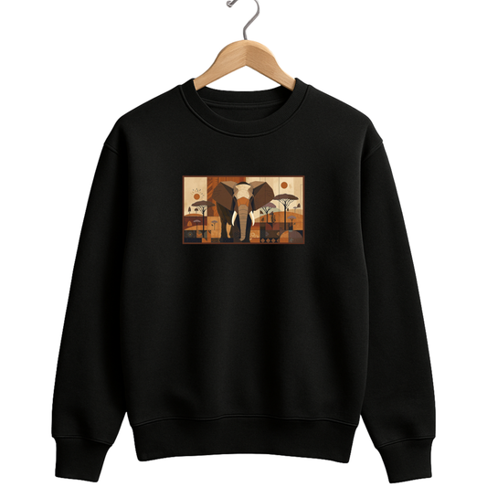 Heavyweight Graphic Sweatshirt – Black | 320 GSM Cotton Rich