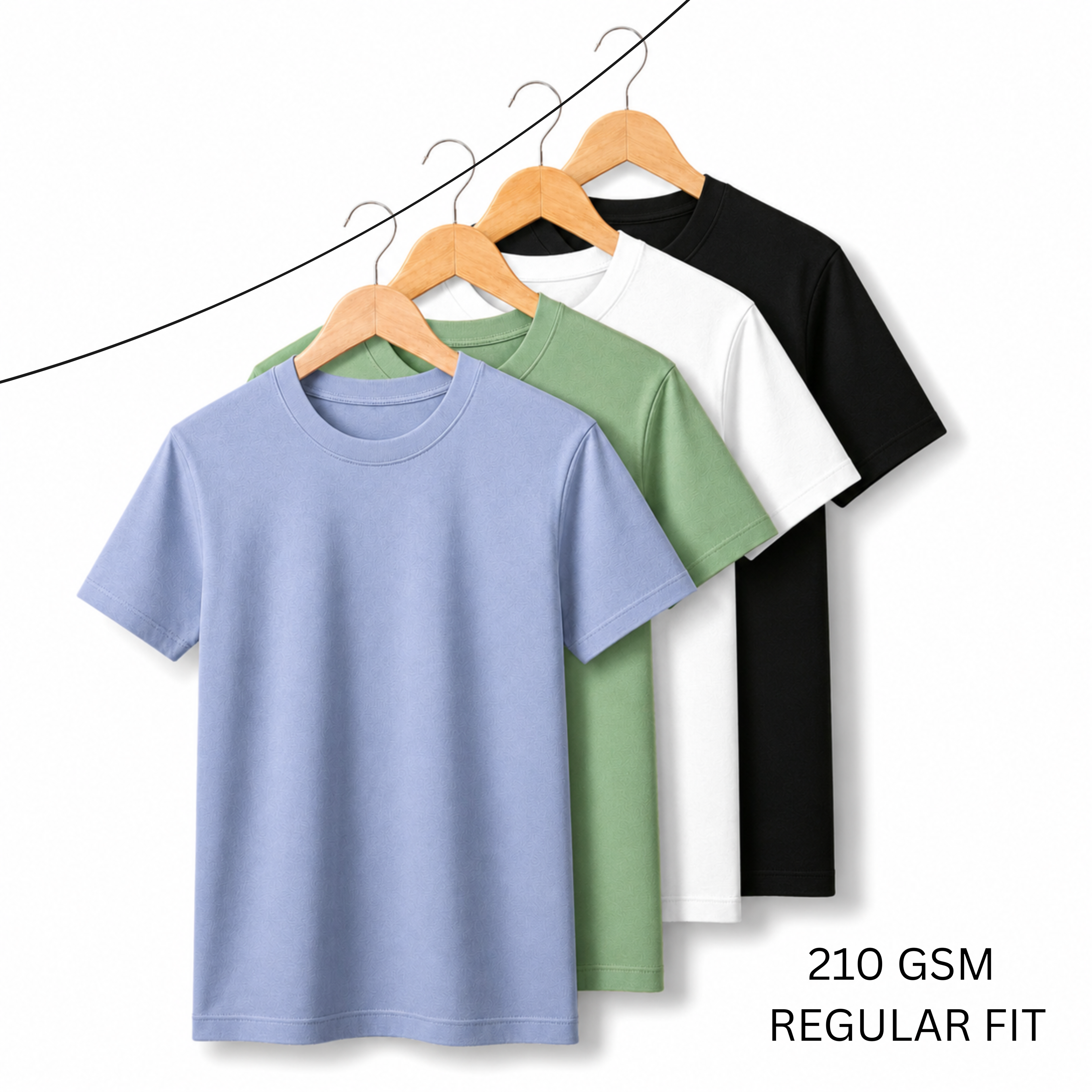 Premium 210 GSM Regular Fit T-Shirts – Pack of 4 | 100% Pure Cotton