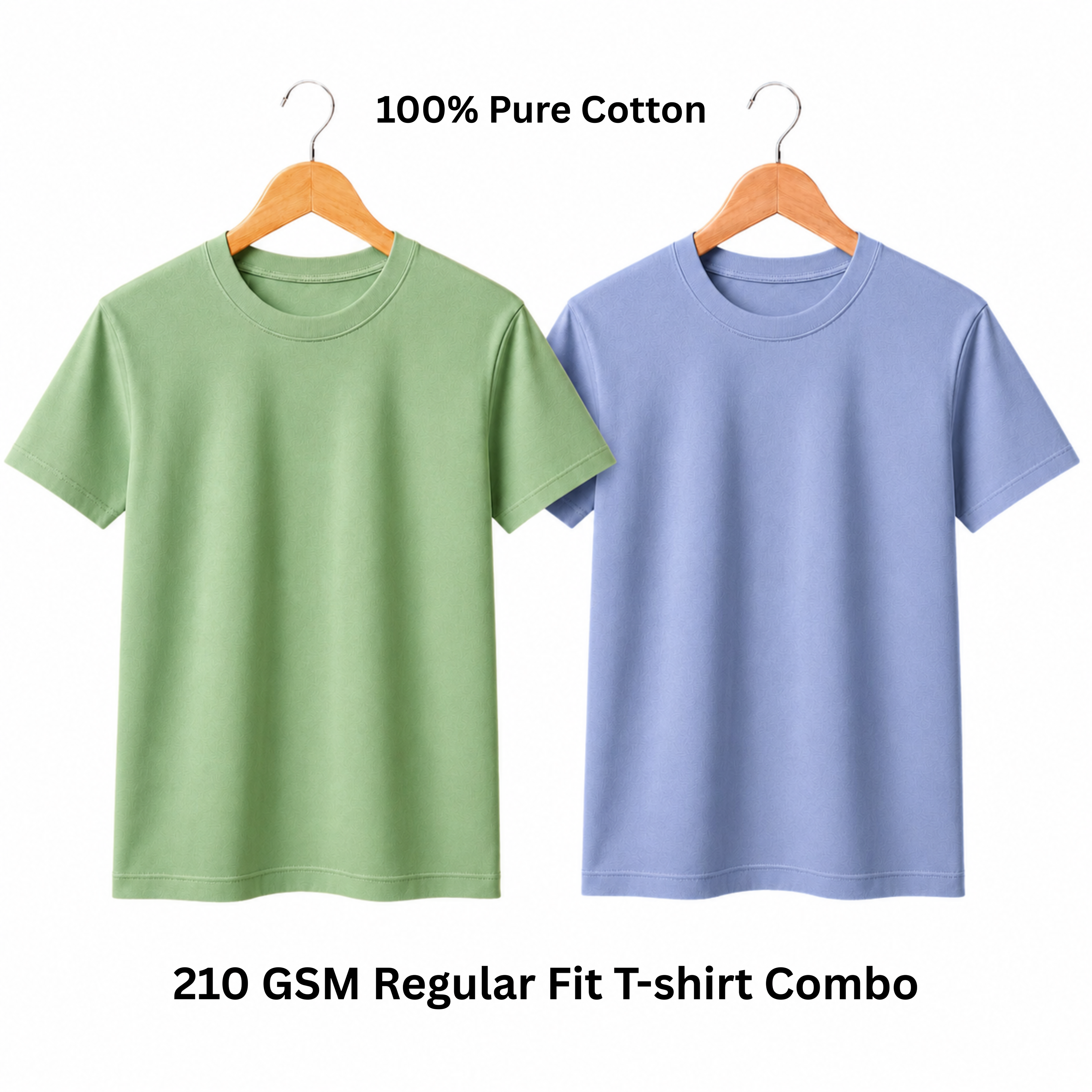 Premium 210 GSM Regular T-Shirt - Pure Cotton | Pack of 2