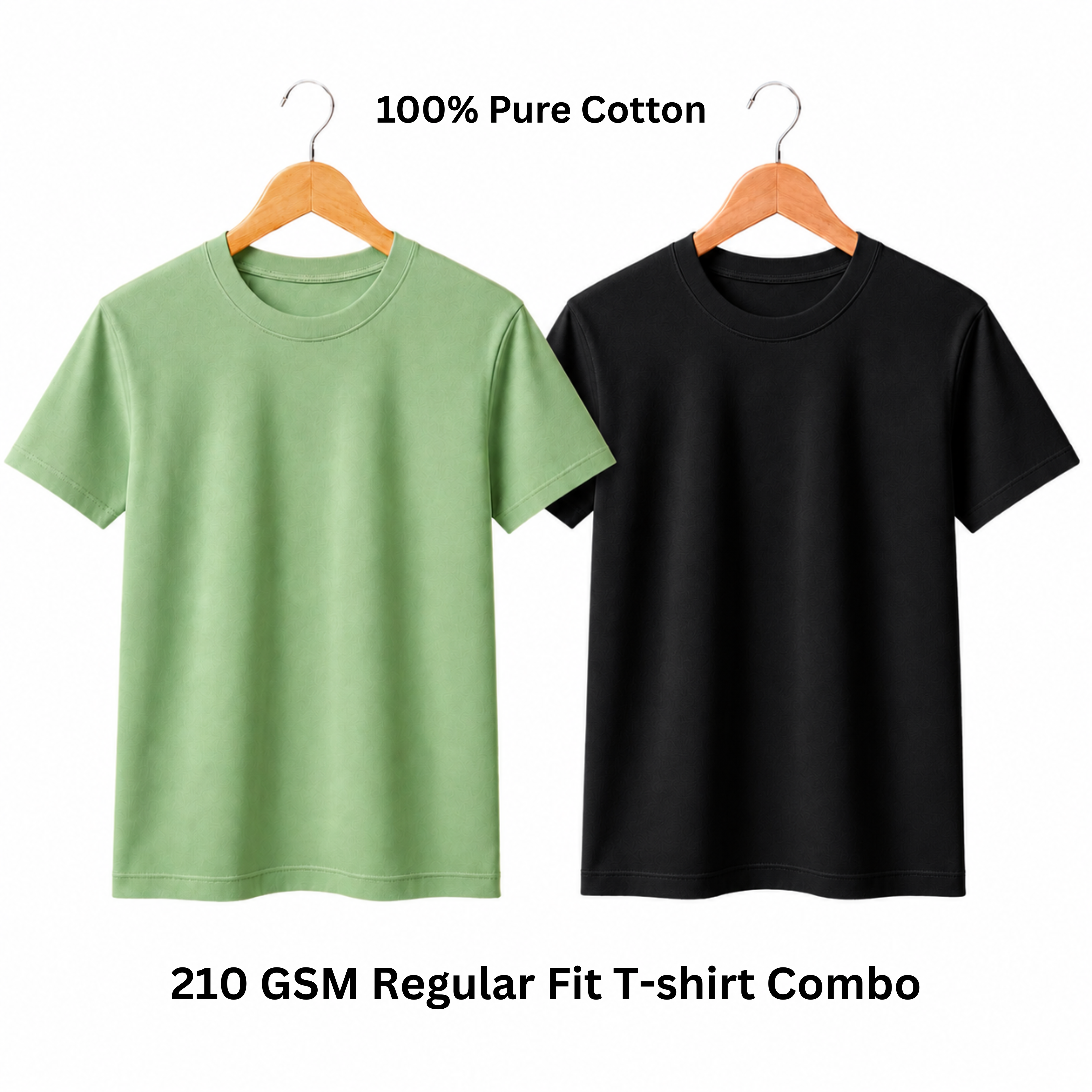 Premium 210 GSM Regular T-Shirt - Pure Cotton | Pack of 2