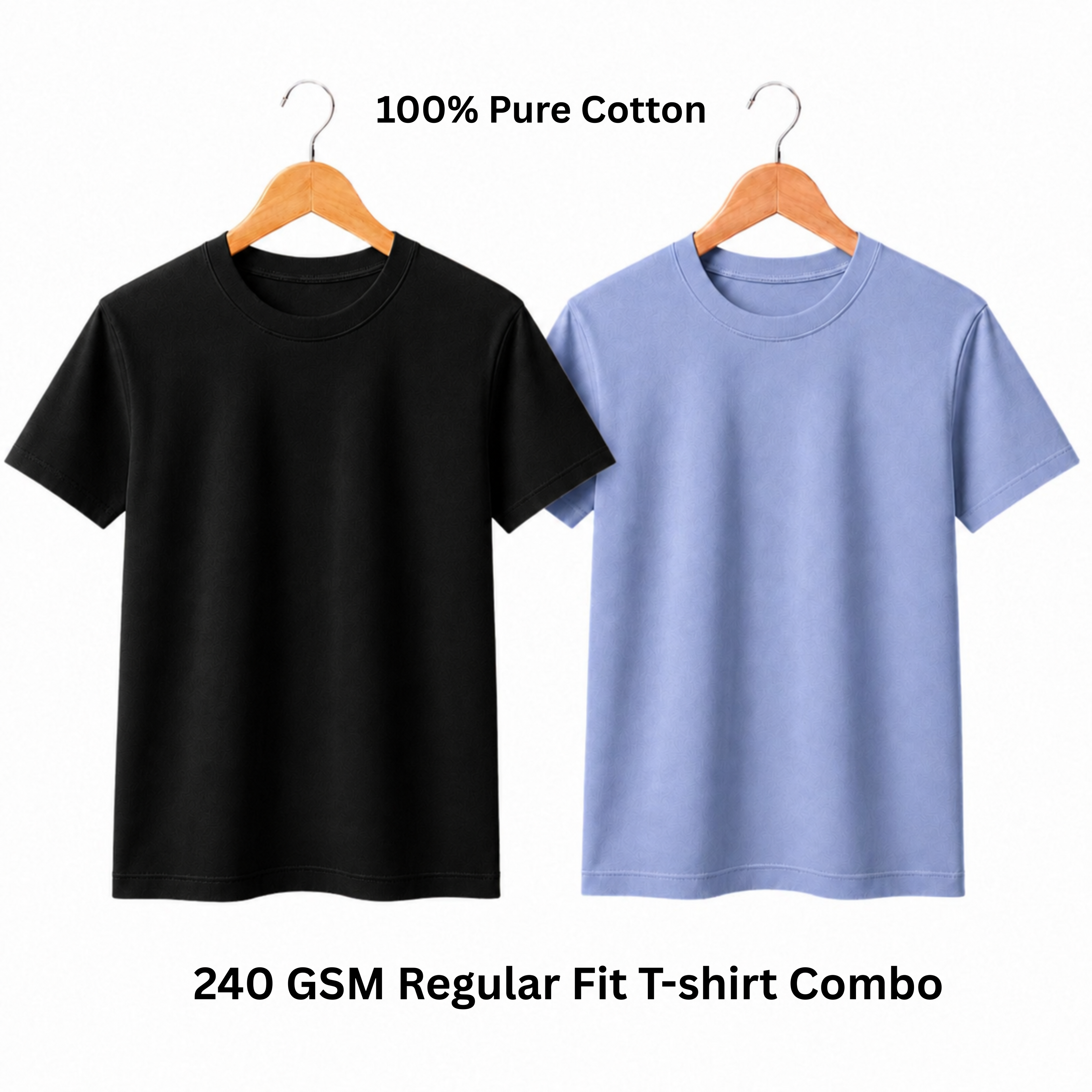 Premium 210 GSM Regular T-Shirt - Pure Cotton | Pack of 2