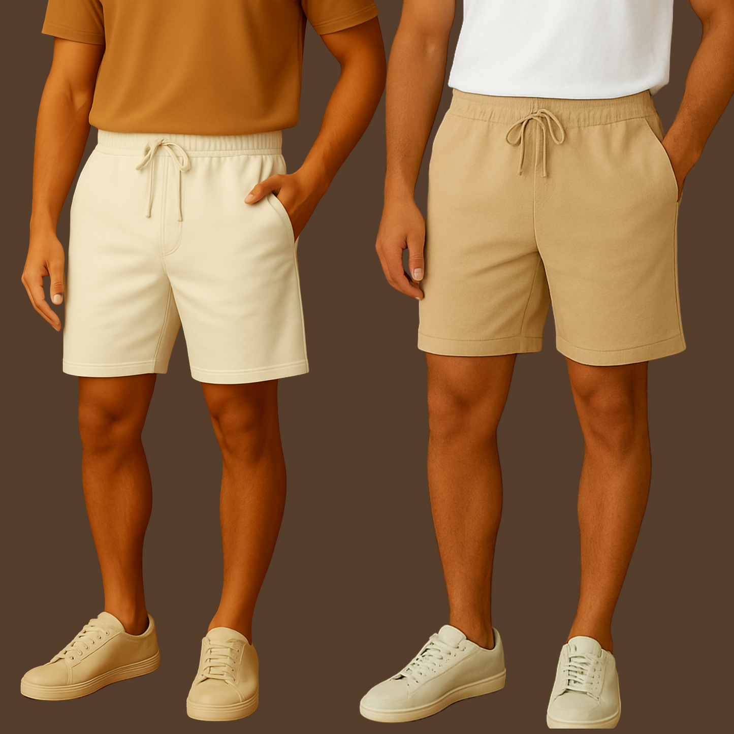 Premium 240 GSM Oversized Shorts – Supercombed Cotton, 2 Zippered Pockets, 1 Back Pocket (Pack of 2)