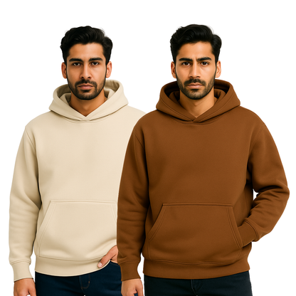 Premium No Lint Ever Hoodie – 350GSM Cotton Fleece (Pack of 2)