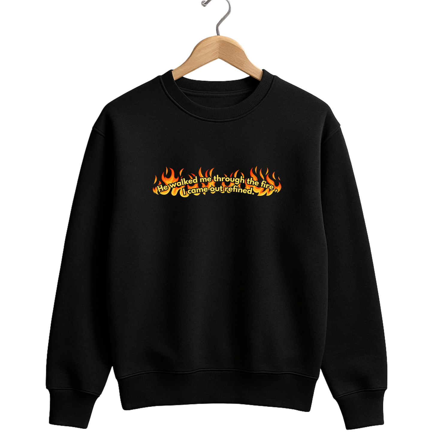 Heavyweight Graphic Sweatshirt – Black | 320 GSM Cotton Rich
