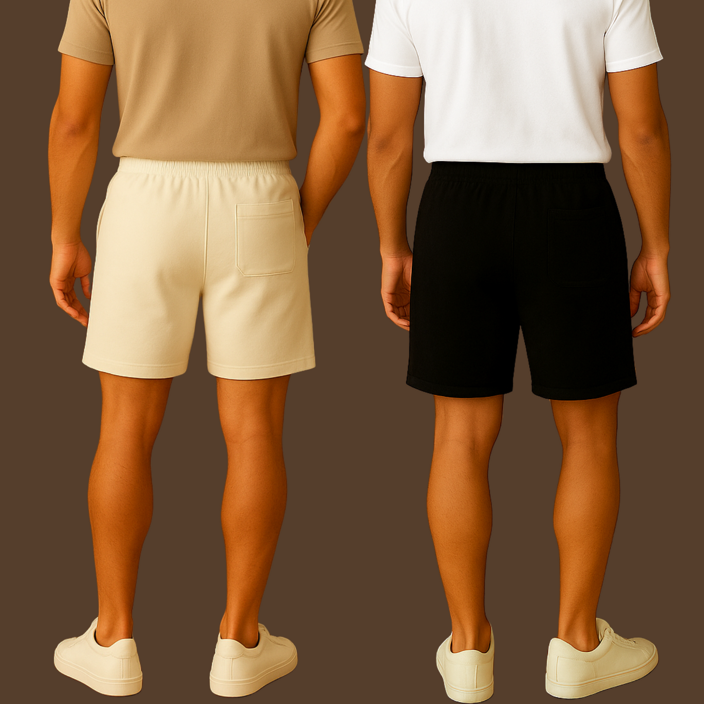Premium 240 GSM Oversized Shorts – Supercombed Cotton, 2 Zippered Pockets, 1 Back Pocket (Pack of 2)