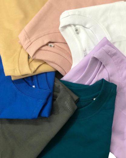 240 GSM French Terry Oversized T-Shirt – Super Combed 100% Cotton | Premium Heavyweight Comfort Fit