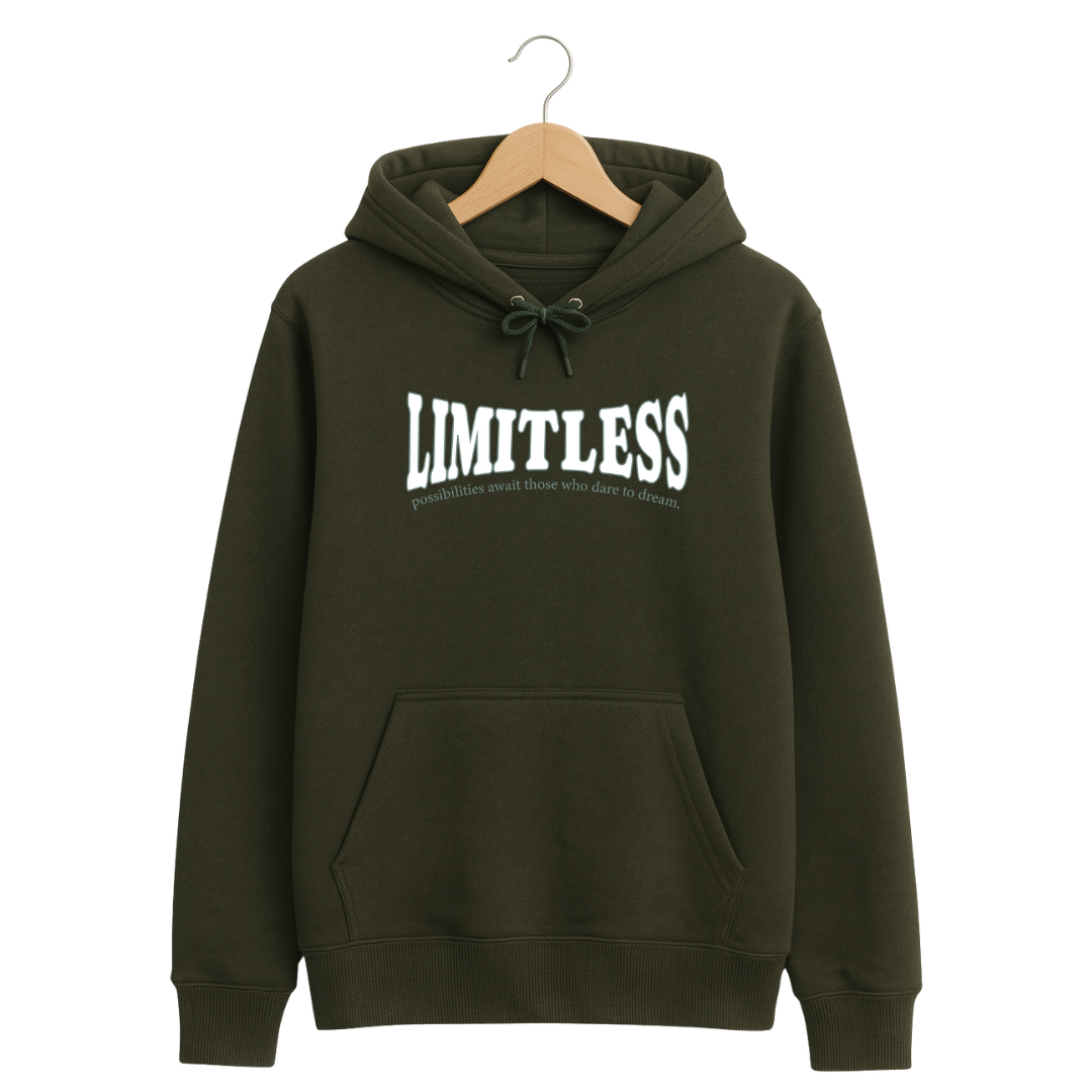 320 GSM Classic Fit Graphic Hoodie – Army Green | Cotton Rich