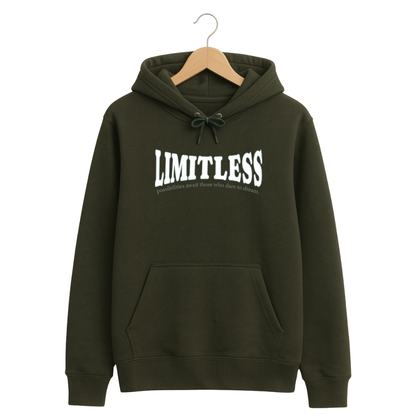 320 GSM Classic Fit Graphic Hoodie – Army Green | Cotton Rich