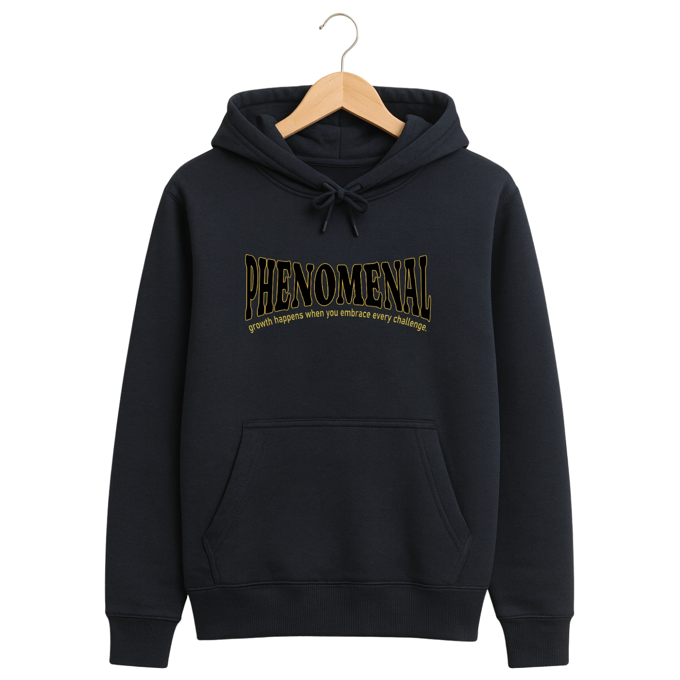 320 GSM Classic Fit Graphic Hoodie – Navy Blue | Cotton Rich - Phenomenal