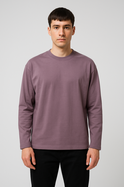 Heavyweight 280 GSM Boxy Fit Full Sleeve T-Shirt | 100% Cotton | French Terry | Oversized Fit
