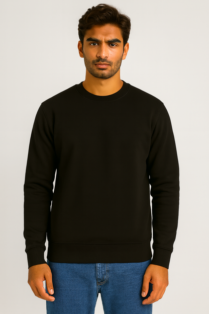 320 GSM Winter Sweatshirt – Soft, Durable Cotton Rich Fabric-Black