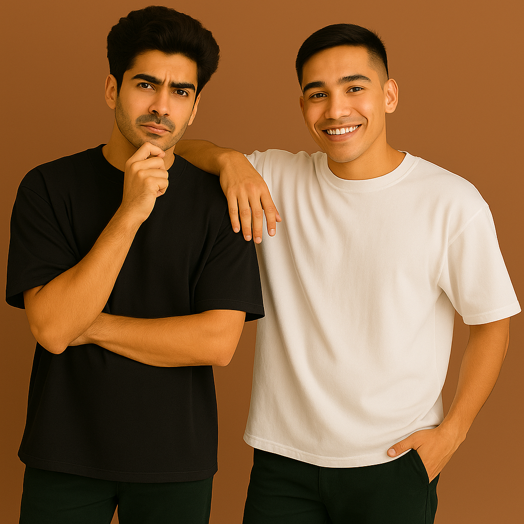 Pack of 2 Oversized T-Shirts – 100% Cotton | Supercombed & Breathable | 180 GSM | Lightweight
