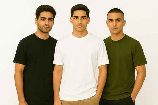 Pack of 3 – 240 GSM Heavy Cotton Oversized T-Shirts for Men | Thick, Durable, Premium Quality