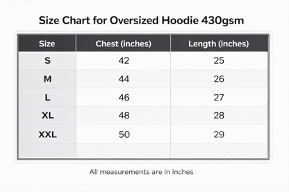Ultra Heavy 430 GSM Oversized Hoodie | Brushed Rich Cotton