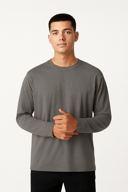 Heavyweight 280 GSM Boxy Fit Full Sleeve T-Shirt | 100% Cotton | French Terry | Oversized Fit