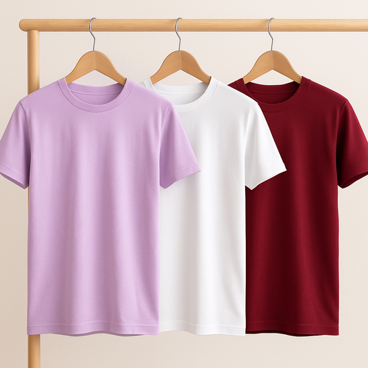 3 Regular Fit Plain Tees for Women – Premium 100% Cotton | Summer Essentials | Lightweight