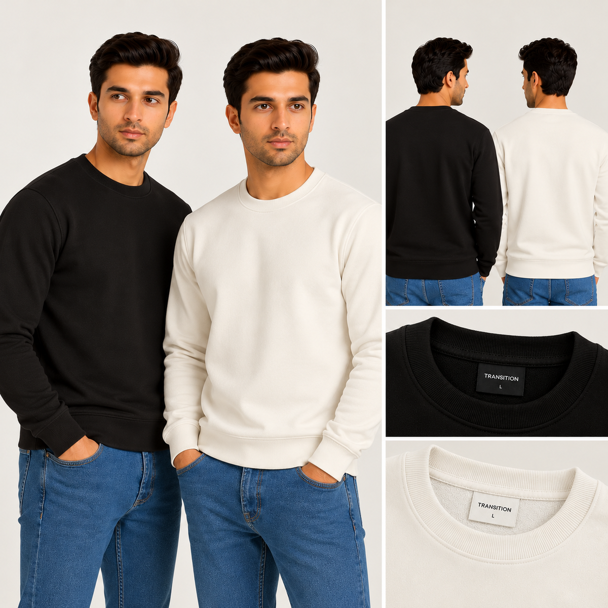 320 GSM Cotton-Rich Heavyweight Sweatshirts | Durable & Structured | Pack of 2