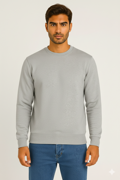 320 GSM Winter Sweatshirt – Soft, Durable Cotton Rich Fabric - Light Grey