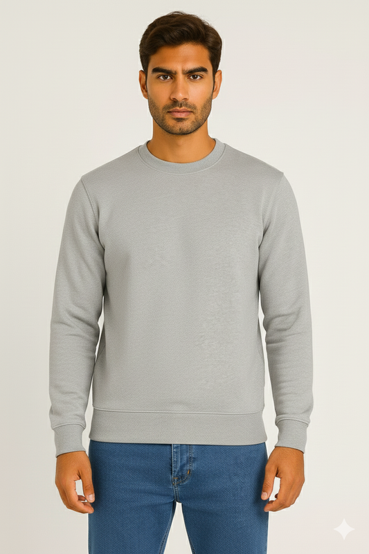 320 GSM Winter Sweatshirt – Soft, Durable Cotton Rich Fabric - Light Grey