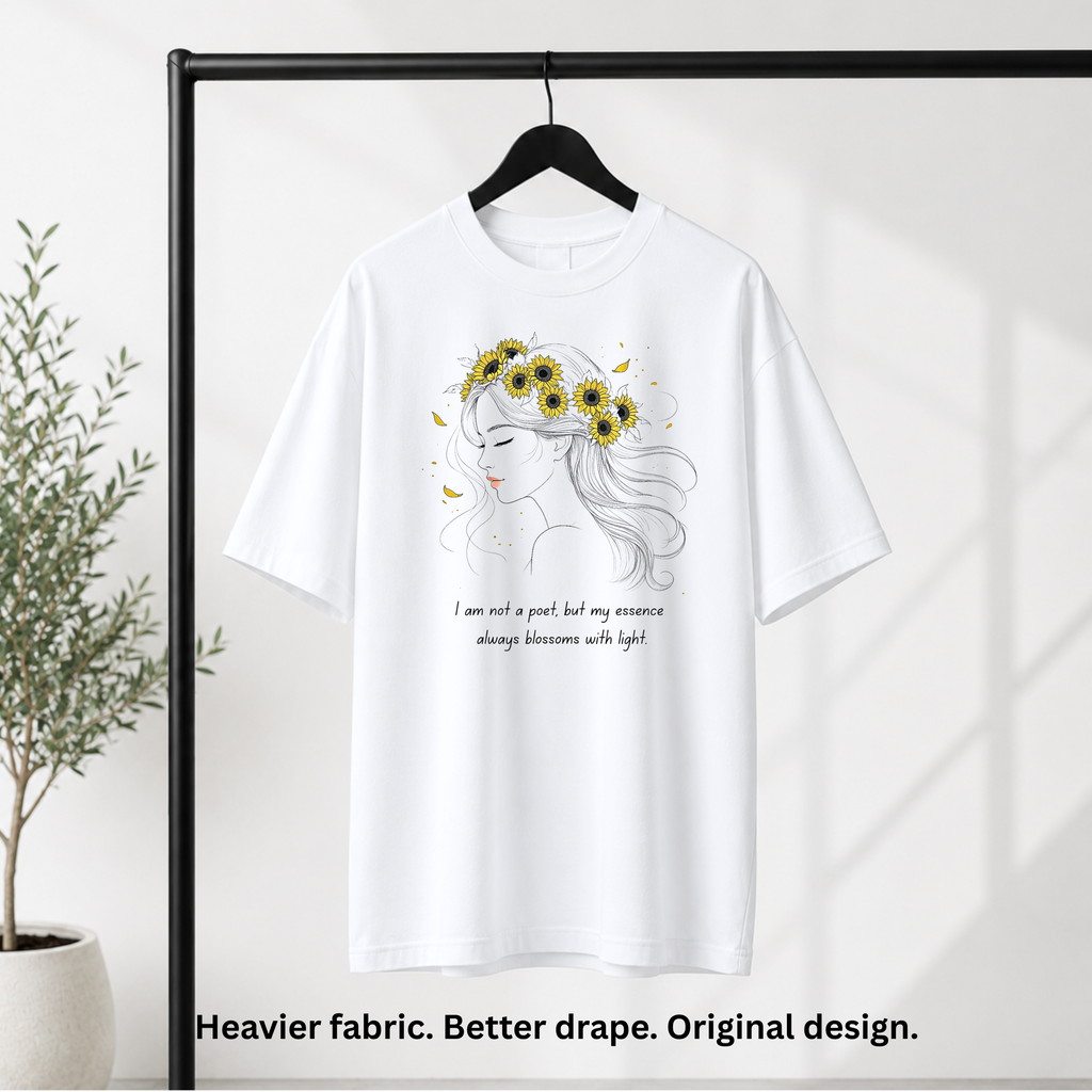 Premium 240 GSM Oversized T-Shirt – Pure Cotton | Sunflower Muse