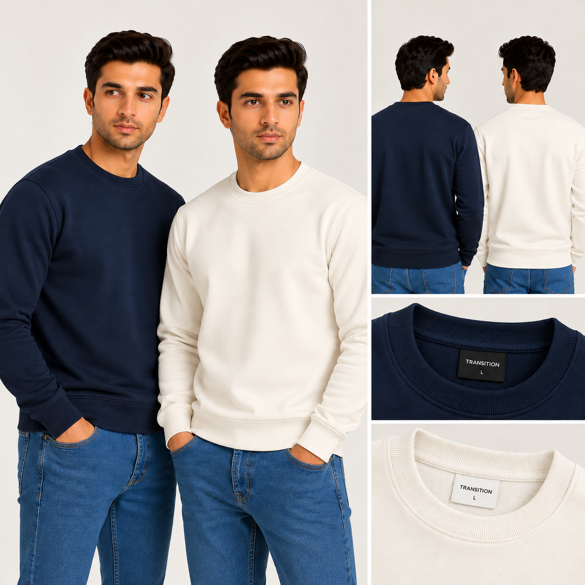 320 GSM Cotton-Rich Heavyweight Sweatshirts | Durable & Structured | Pack of 2