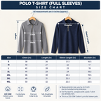 220 GSM Cotton Lycra Full Sleeve Zip Polo T-Shirt