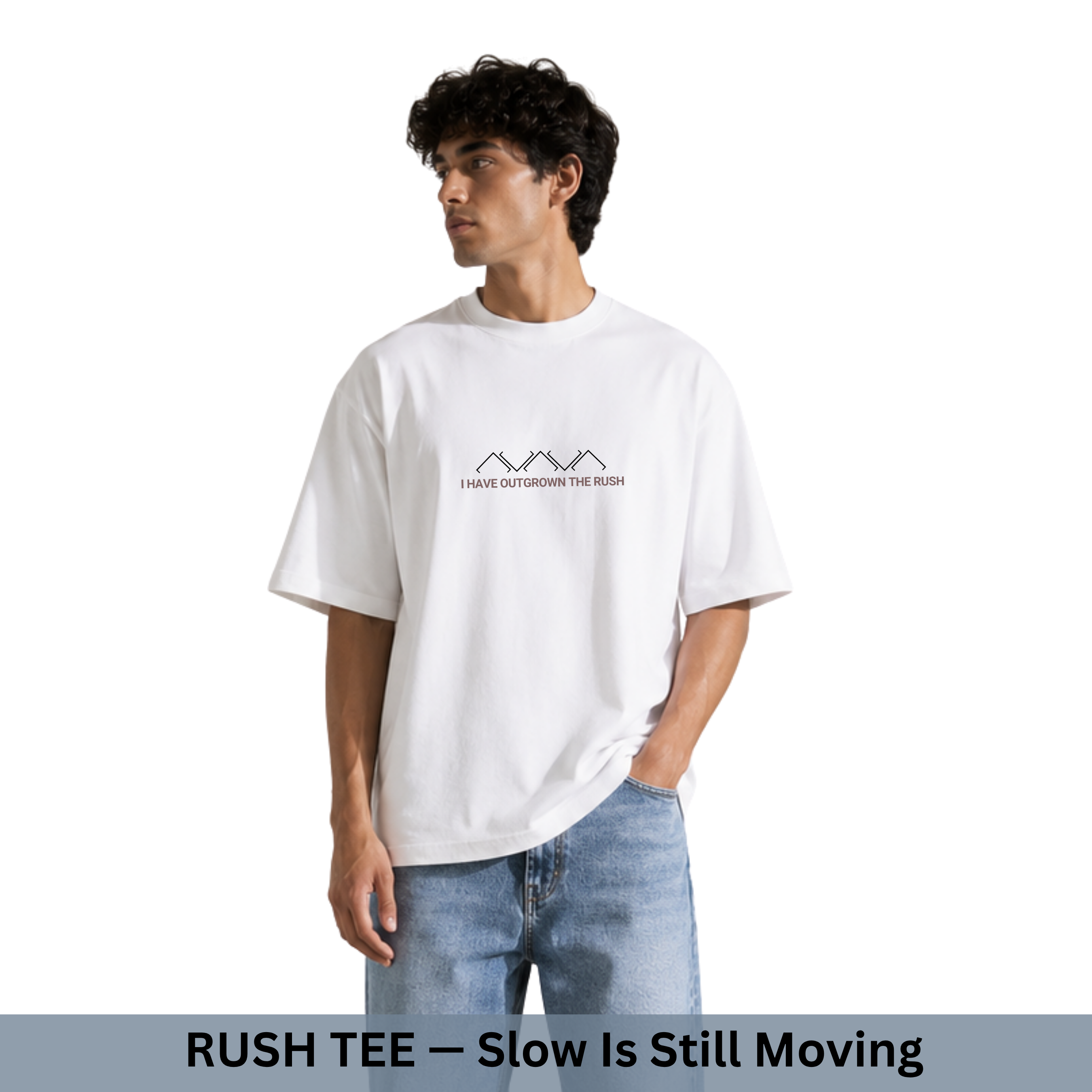 Premium 210 GSM Oversized T-Shirt – Pure Cotton | No Rush Tee