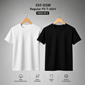 Premium 210 GSM Regular T-Shirt - Pure Cotton | Pack of 2