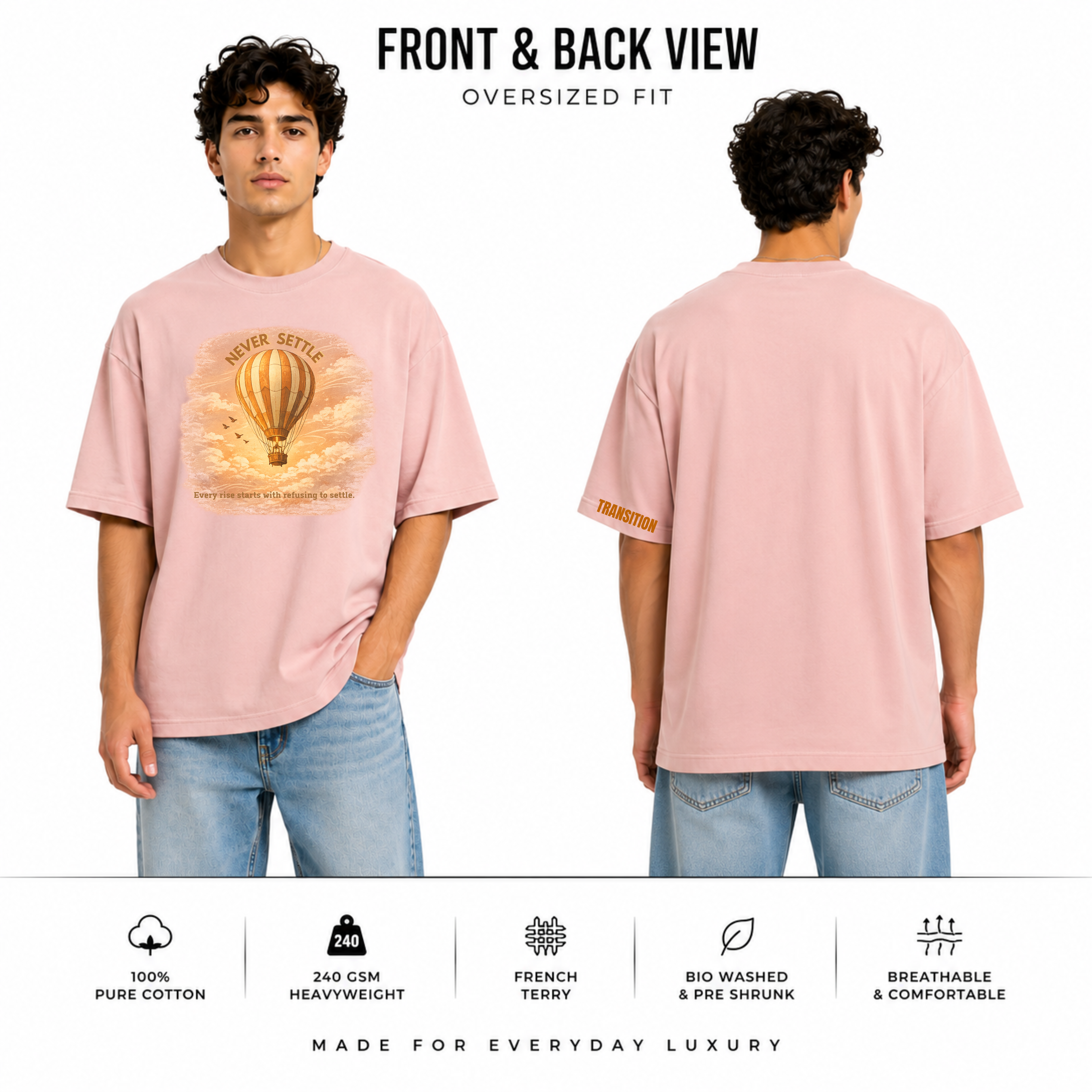 THE EVOLUTION PACK – Pack of 2 Printed Oversized T-Shirts | 240 GSM | 100% Pure Cotton
