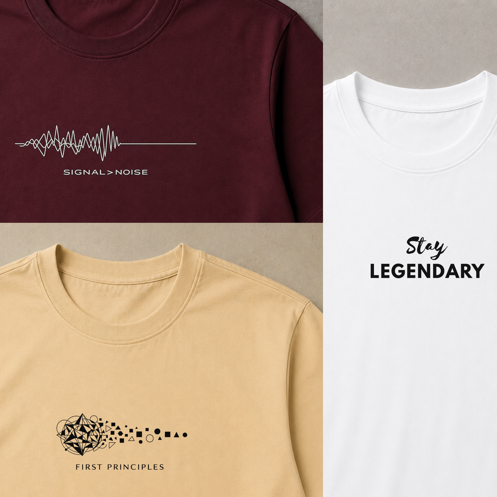 Pack of 3 Graphic T-Shirts – Thinker's pack | Soft & Breathable | 100% Cotton | Regular Fit