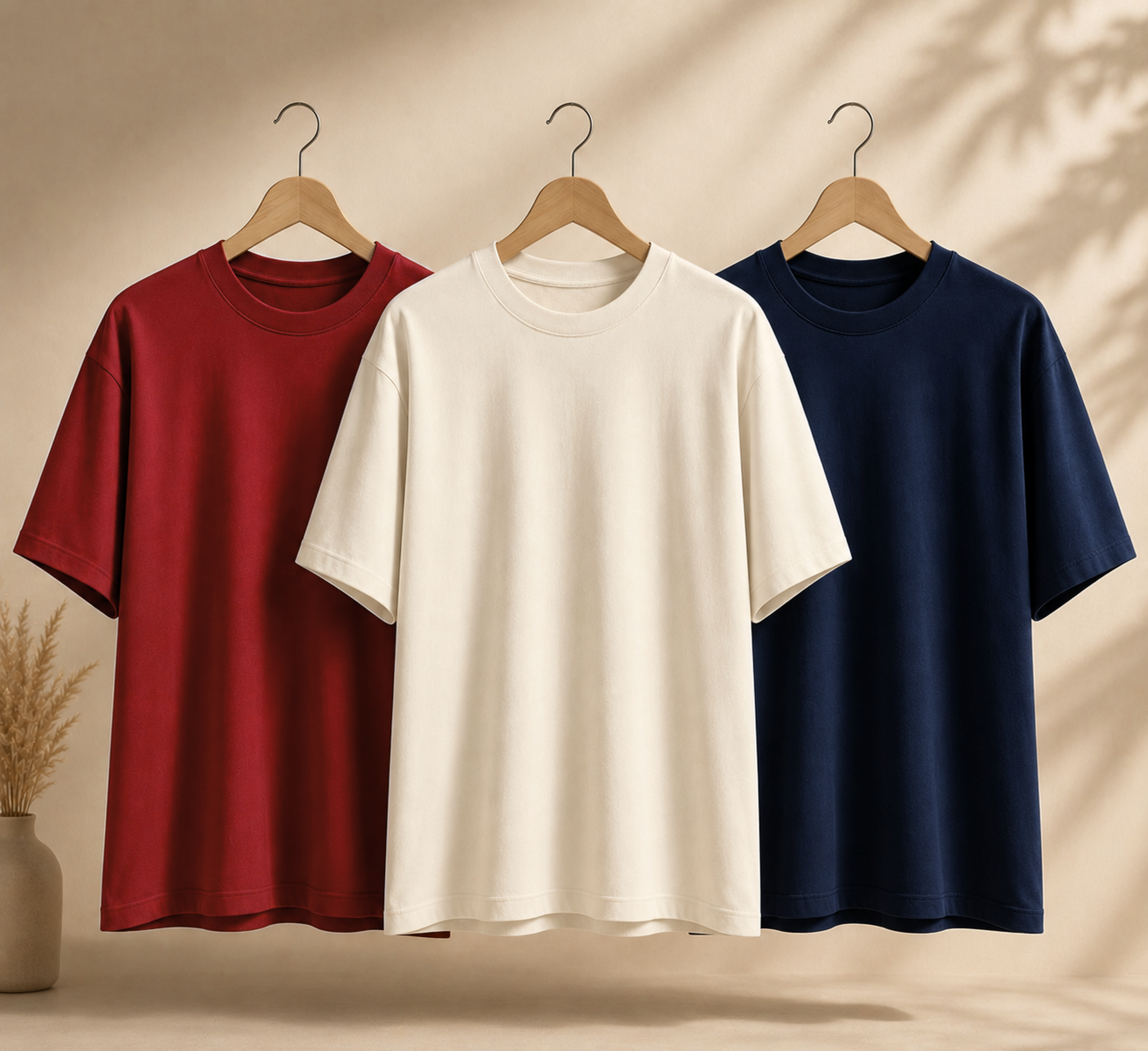 Pack of 3 Oversized T-Shirts – 210 GSM Pure Cotton Heavyweight T-Shirts | Soft, Breathable & Durable Daily Wear