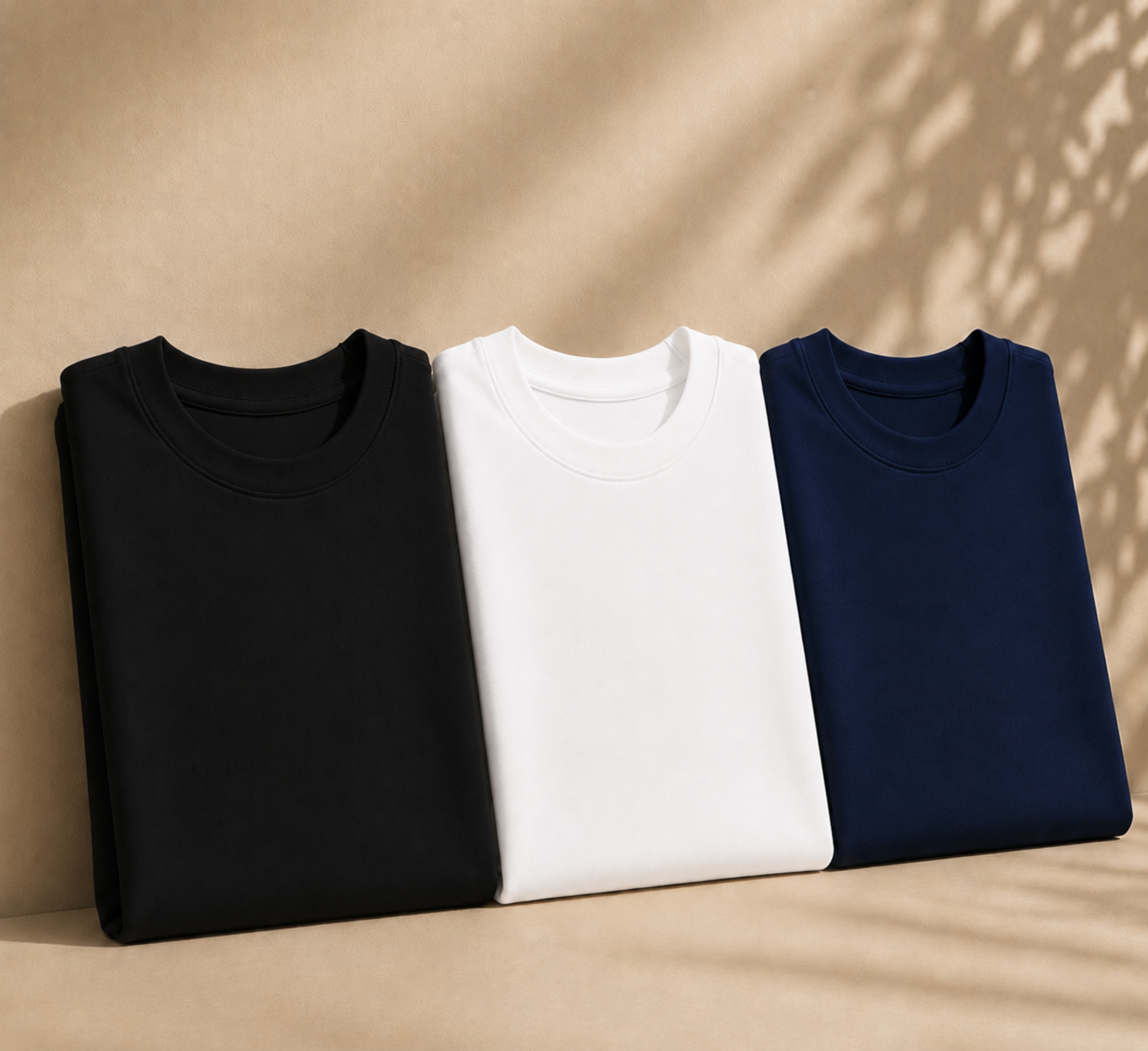 Pack of 3 – 240 GSM Heavy Cotton Oversized T-Shirts for Men | Thick, Durable, Premium Quality