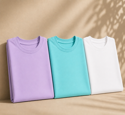 Pack of 3 – 240 GSM Heavy Cotton Oversized T-Shirts for Men | Thick, Durable, Premium Quality