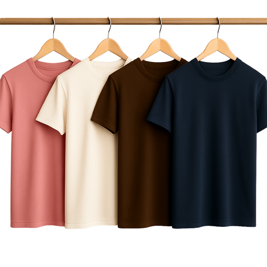 Premium Cotton T-Shirts Combo (Pack of 4) – Ultra-Soft, Breathable, and Durable Everyday Wear
