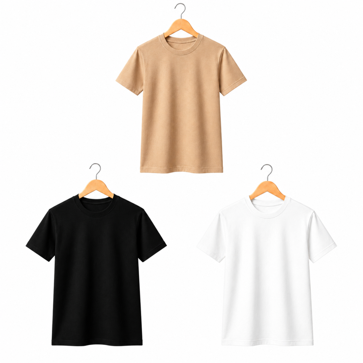 210 GSM Regular Fit T-Shirts | Pack of 3