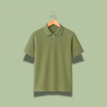 Pique Lycra – Half Zip Polo T-Shirt | 220 GSM Premium Matty-Lycra