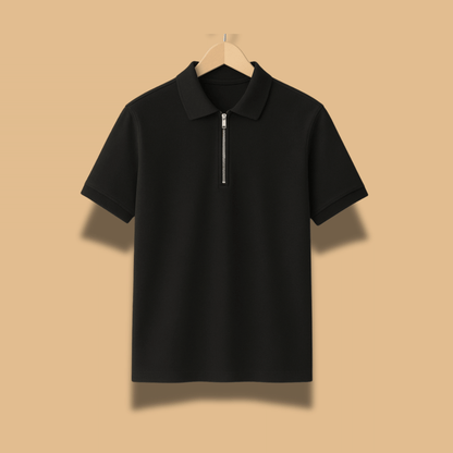 Pique Lycra – Half Zip Polo T-Shirt | 220 GSM Premium Matty-Lycra