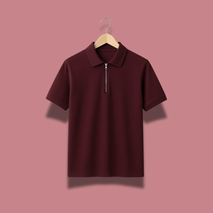 Pique Lycra – Half Zip Polo T-Shirt | 220 GSM Premium Matty-Lycra