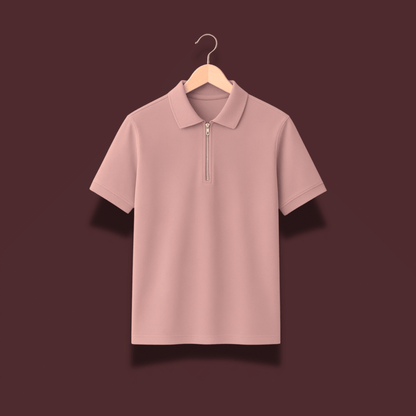 Pique Lycra – Half Zip Polo T-Shirt | 220 GSM Premium Matty-Lycra